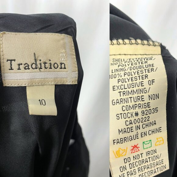 Vintage Y2K whimsigoth black embellished cowl neck flounce sleeve blouse medium - Picture 5 of 5